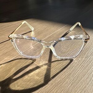 Clear Geometric Fashion Eyeglasses
